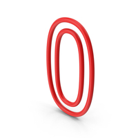 Red Number 0 PNG & PSD Images