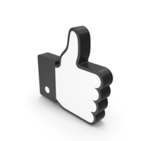 Black & White Facebook Like Symbol PNG & PSD Images