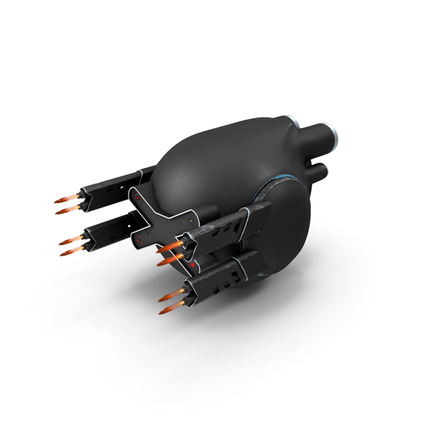 Scifi Drone Firing Black PNG & PSD Images
