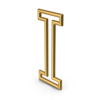 Golden Letter I PNG & PSD Images
