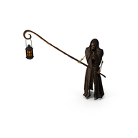 Charon Ferryman Holding A Lantern Staff PNG & PSD Images