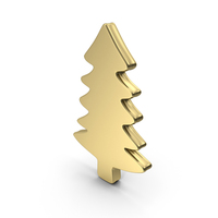 Golden Pine Tree Symbol PNG & PSD Images