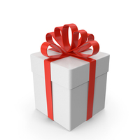 Gift Box With Red Ribbon PNG & PSD Images