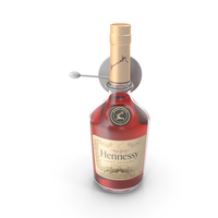 Hennessy vs Cognac带有抗盗窃标签PNG和PSD图像