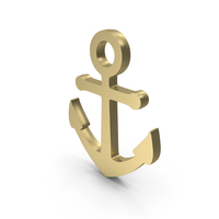 Gold Anchor Symbol PNG & PSD Images