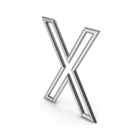 Silver Letter X PNG & PSD Images
