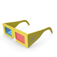 3D眼镜黄色PNG和PSD图像