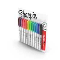 Sharpie Permanent Markers 12 Assorted Colors PNG & PSD Images