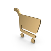 Gold Shopping Basket Symbol PNG & PSD Images