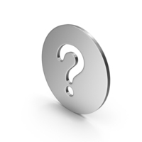 Silver Circular Question Mark Symbol PNG & PSD Images