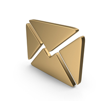 Gold Mail Symbol PNG & PSD Images