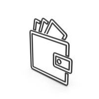 Symbol Wallet With Money Black PNG & PSD Images