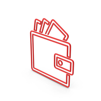 Symbol Wallet With Money Red PNG & PSD Images