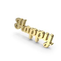 Gold Happy Text PNG & PSD Images
