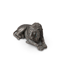 Lying Lion Bronze Outdoor Statue PNG & PSD Images