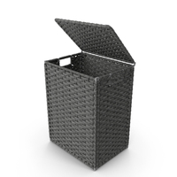 Wicker Laundry Basket Black PNG & PSD Images