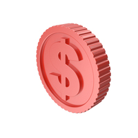 Red Dollar Coin PNG & PSD Images