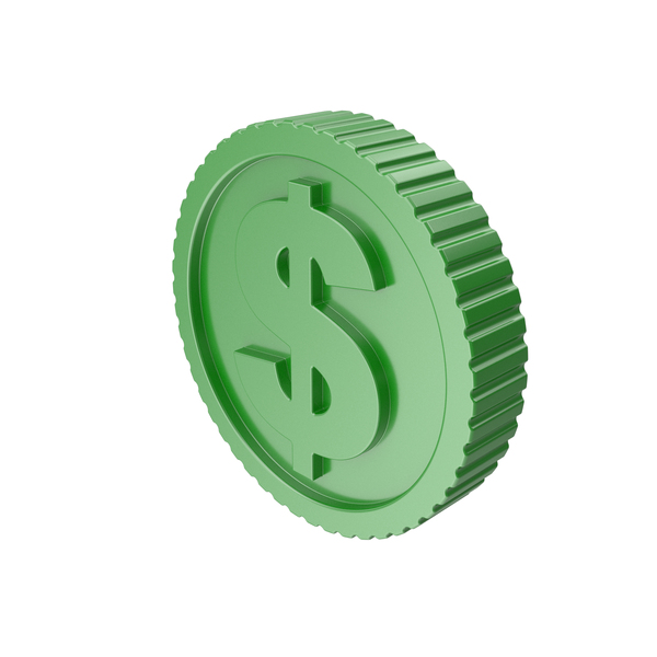 Green Dollar Coin PNG & PSD Images
