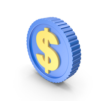 Blue Yellow Dollar Coin PNG & PSD Images