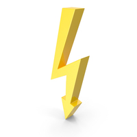电力闪电图标黄色PNG和PSD图像
