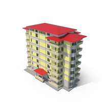 Residential Building Yellow Red Roof PNG & PSD Images