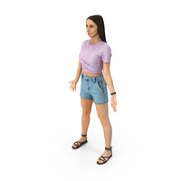 Young Girl Standing In Casual Clothing PNG & PSD Images