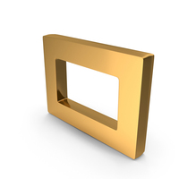 Gold Thick Rectangular Frame PNG & PSD Images