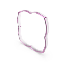 粉红色的玻璃花框PNG和PSD图像