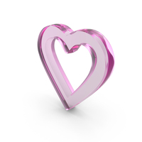 粉红色玻璃心脏框架PNG和PSD图像