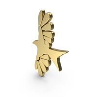 Gold Flying Bird Symbol PNG & PSD Images