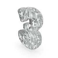 Stylish Glass Number 3 PNG & PSD Images