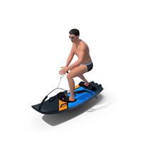 Motorized Surfboard With Man In Swimwear PNG & PSD Images