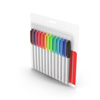 Permanent Markers 12 Assorted Colors PNG & PSD Images