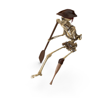 Worn Skeleton Pirate Oaring With Paddle PNG & PSD Images