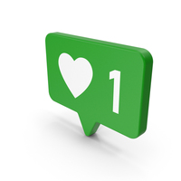 Green Heart Comment Symbol PNG & PSD Images