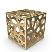 Gold Decorative Cube PNG & PSD Images
