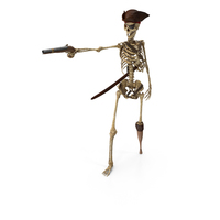 Worn Skeleton Pirate Aiming A Gun PNG & PSD Images