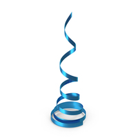 Curly Ribbon Blue PNG & PSD Images