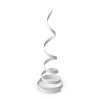 White Curly Ribbon PNG & PSD Images
