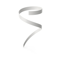 Curly Ribbon White PNG & PSD Images