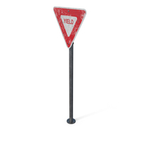 Dirty Upside Down Triangular Street Sign PNG & PSD Images