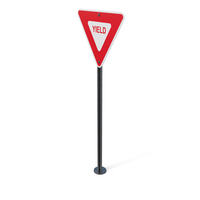 Upside Down Triangular Yield Street Sign PNG & PSD Images