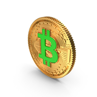 Bitcoin Gold With Green Symbol PNG & PSD Images
