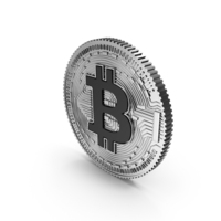 Bitcoin Silver with Black Logo PNG & PSD Images