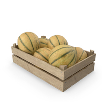 Box of Cantaloupe Melons PNG & PSD Images