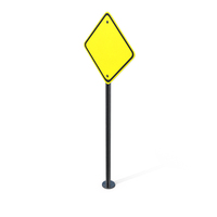 Yellow Blank Diamond Street Sign PNG & PSD Images