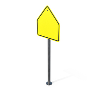 Yellow Blank Pentagon Street Sign PNG & PSD Images