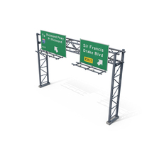 Green Direction Highway Sign PNG & PSD Images
