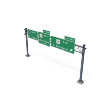 Green Direction Highway Sign PNG & PSD Images