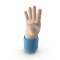 Cartoon Number Four Hand Gesture PNG & PSD Images